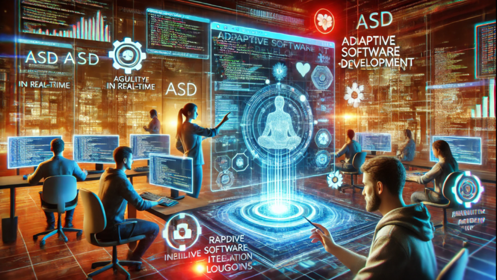 Adaptive Software Development (ASD). A diverse team of developers collaborates around in London